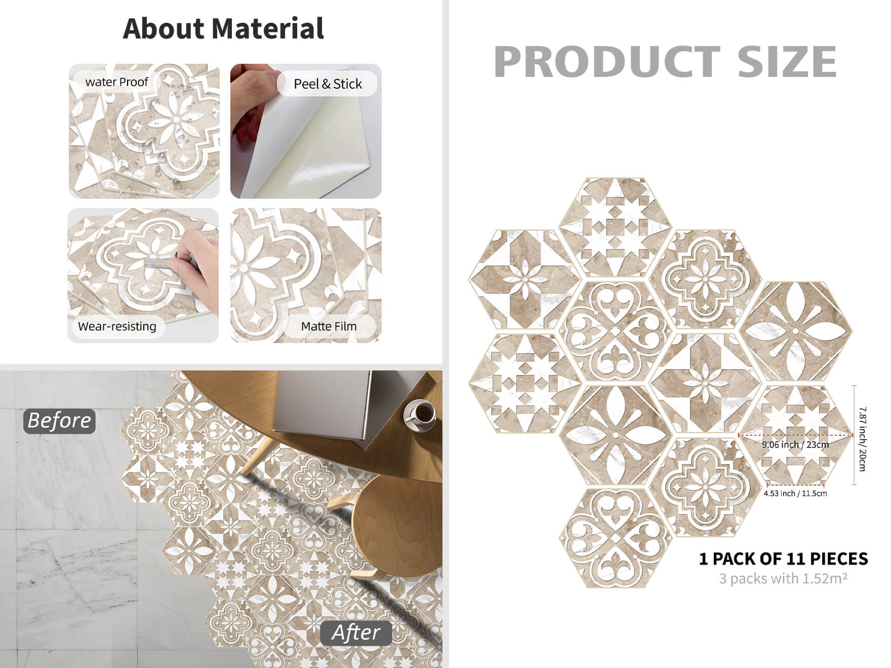 Waterproof Scandinavian Flower Floor Stickers Manufacturer