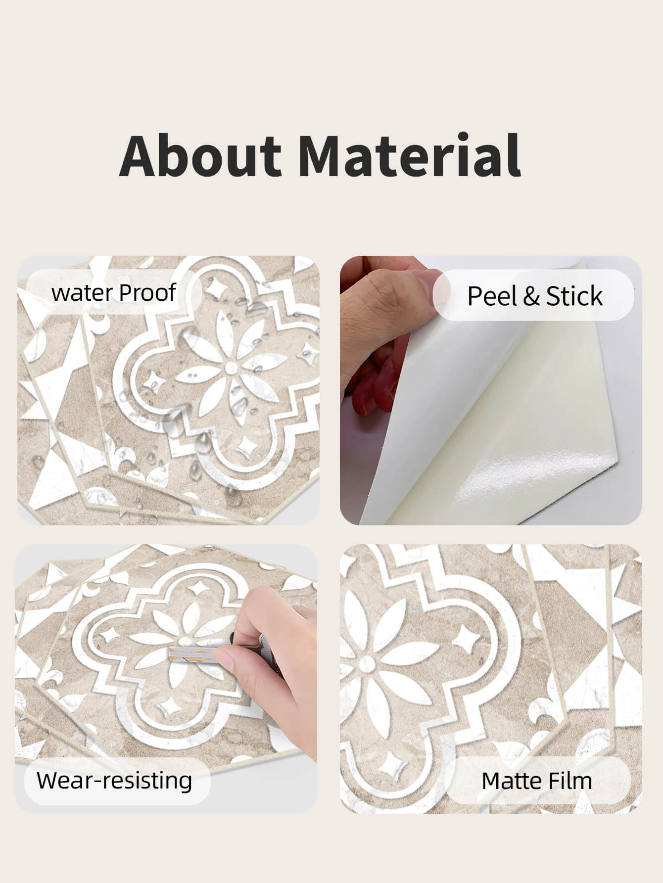 Waterproof Scandinavian Flower Floor Stickers Manufacturer