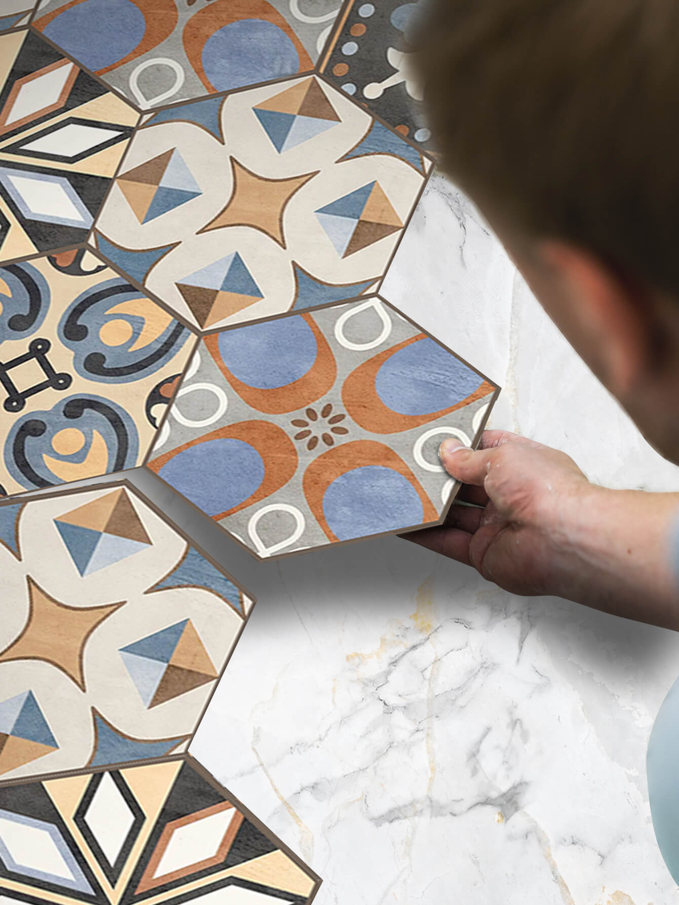 Waterproof And Moisture-Proof Floral Floor Tile Sticker Manufacturer