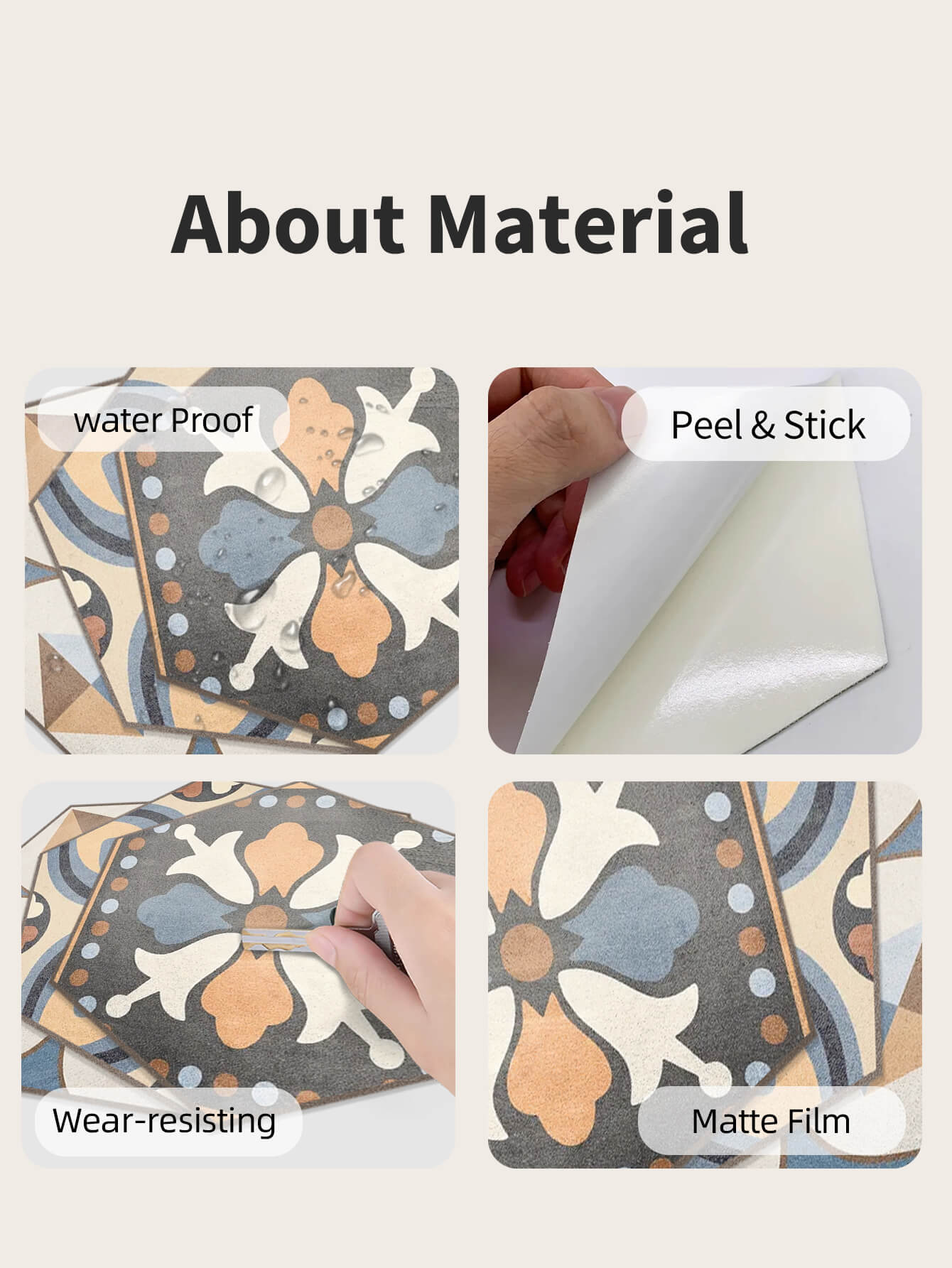 Waterproof And Moisture-Proof Floral Floor Tile Sticker Manufacturer