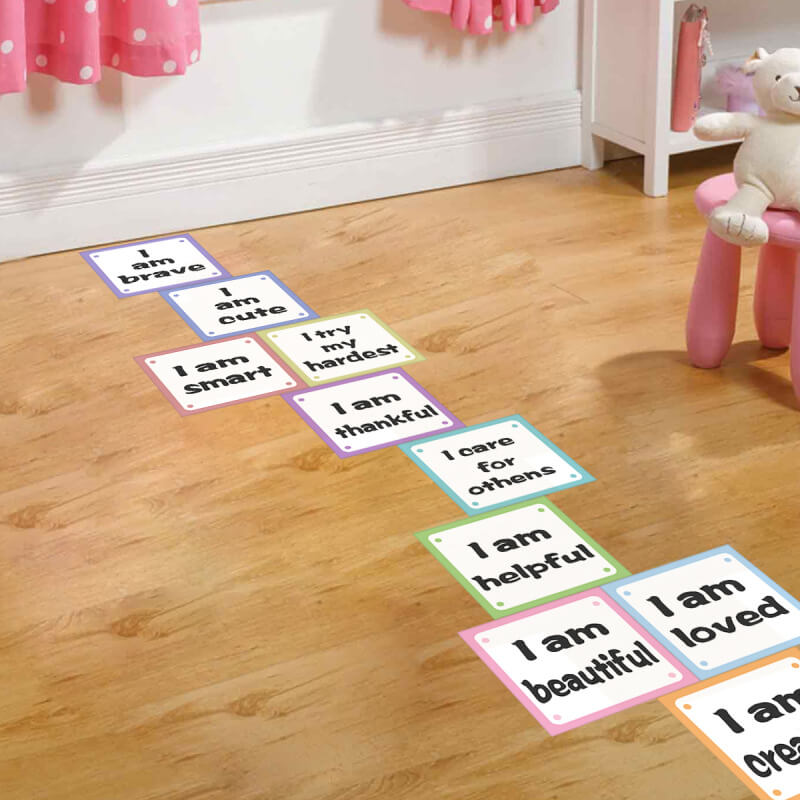 English Enlightenment Hopscotch Floor Stickers Suitable For Living Rooms And Children's Rooms