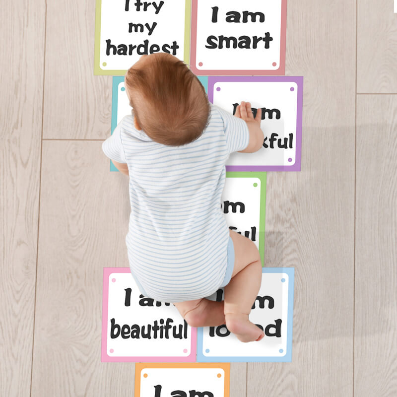 English Enlightenment Hopscotch Floor Stickers Suitable For Living Rooms And Children's Rooms